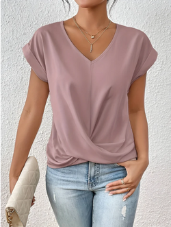 Sofia T-shirt casual con scollo a V a cuore