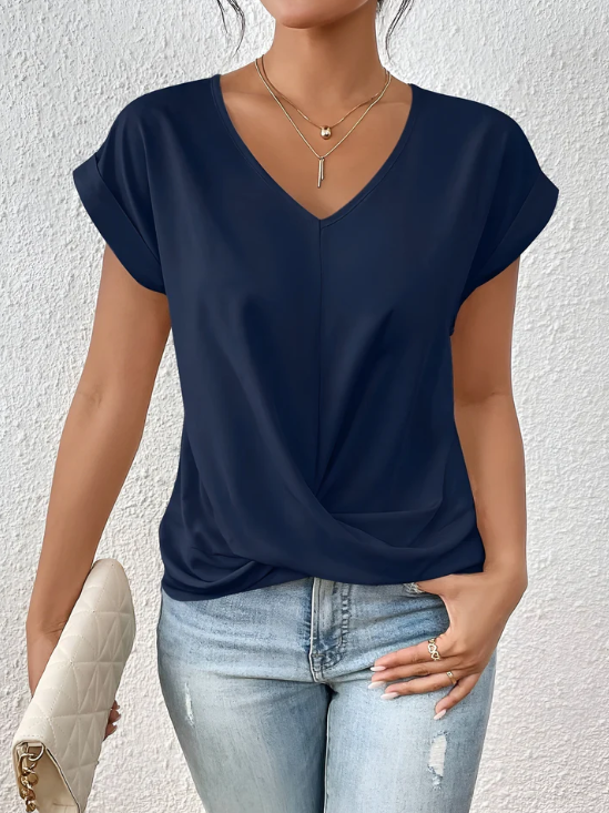 Sofia T-shirt casual con scollo a V a cuore