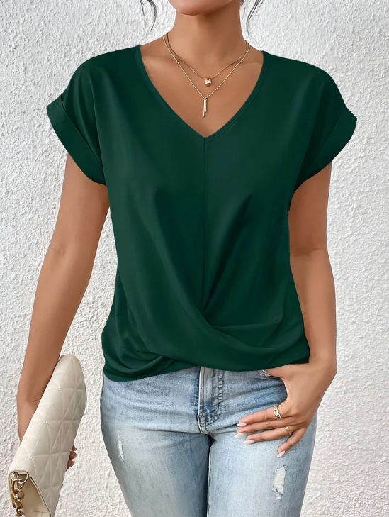 Sofia T-shirt casual con scollo a V a cuore