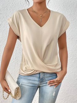 Sofia T-shirt casual con scollo a V a cuore